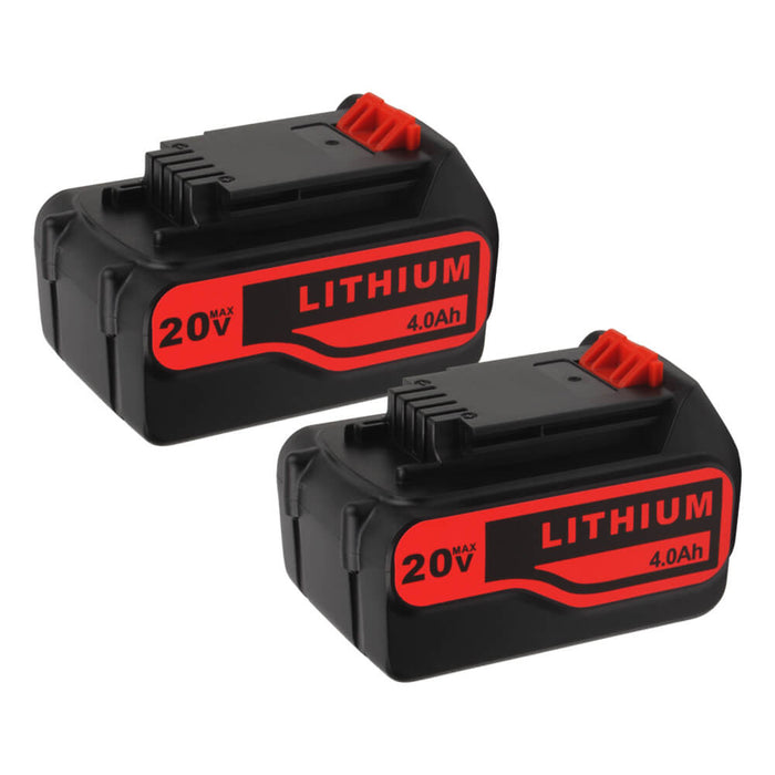 For Black and Decker 20V Battery Replacement | LBXR20 4Ah Li-ion Battery 2 Pack