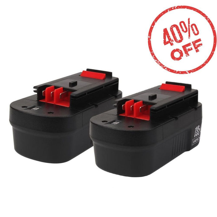 For BLACK & DECKER HPB18-2 18V 4.8Ah Ni-Mh Slide Battery | 2-Pack