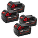 For Milwaukee 18V Battery 8.0Ah Replacement | 48 - 11 - 1820 M18 Batteries 4 Pack