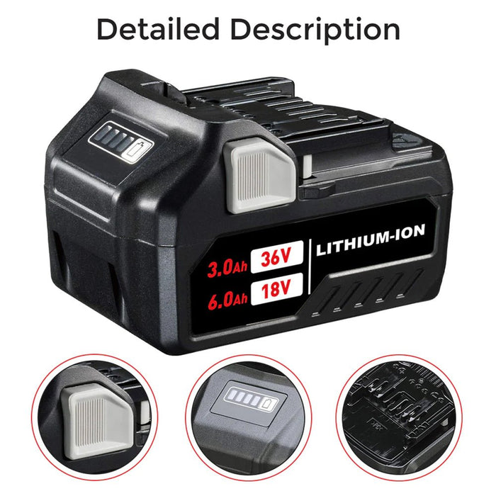 For Black Decker 36V 6000mAh Li-Ion Rechargeable Electric Tool