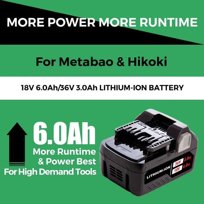 Replacement Li‑Ion Battery 36V/18V Multivolt For HiKOKI Power