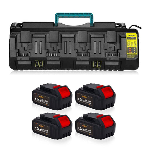 for Ryobi 18V 4.0Ah Battery Replacement 2&4 Pack with Charger for Ryobi 12V-18V P117 P104 Ni-CD & Li-ion