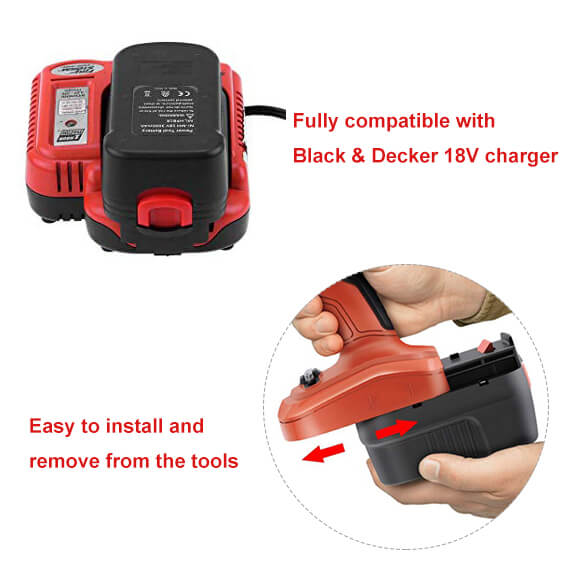 HPB18 Battery/Charger for Black and Decker 18 Volt Cordless Power