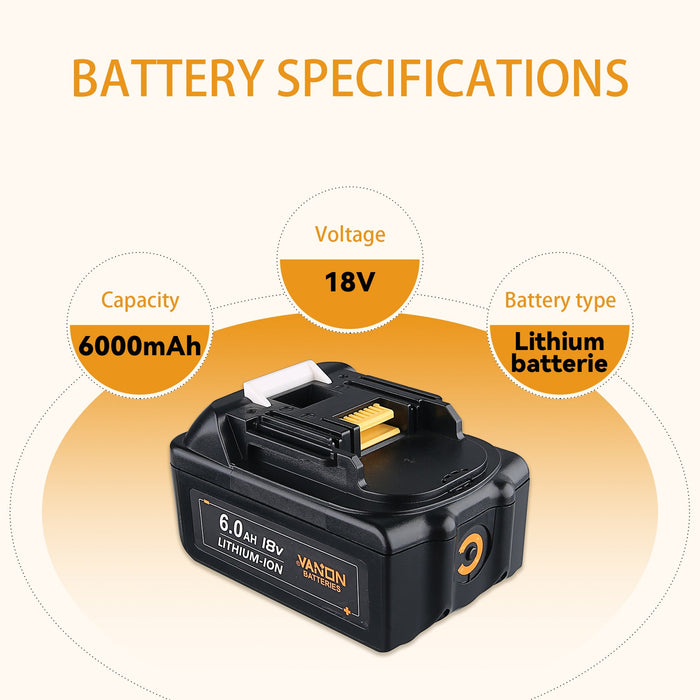For Black & Decker 18V Battery 3.6Ah Replacement  HPB18 Batteries 2 Pack —  Vanon-Batteries-Store