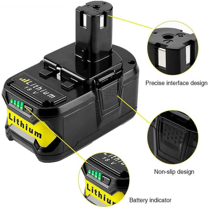 For Ryobi 18V Battery 4Ah Replacement | P104 P108 Battery