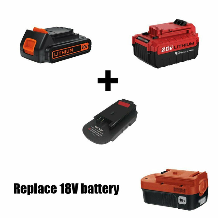 Black and Decker 20V Battery Adapter to Black and Decker 18V – Power Tools  Adapters