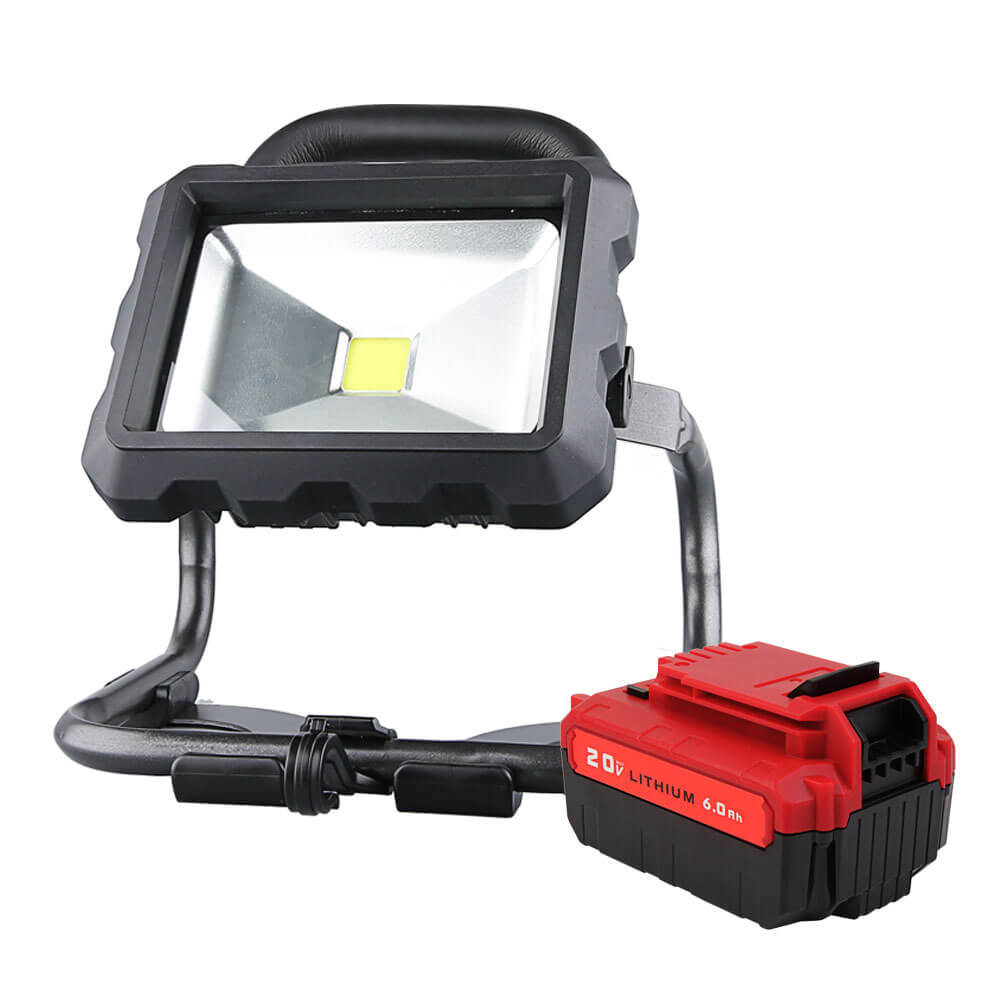 New 20W 6500K Cordless Portable LED Work Light Powered by Black&Decker LB2X4020 Li-ion Batteries & One LB2X4020 20V 6.0Ah Battery Replacement